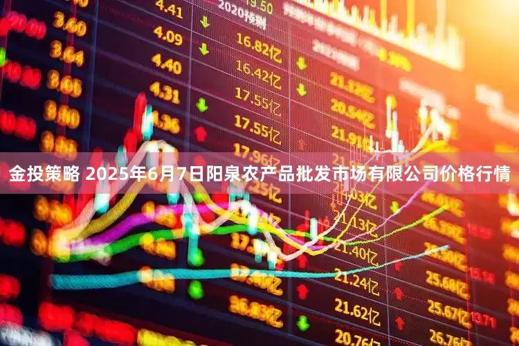 金投策略 2025年6月7日阳泉农产品批发市场有限公司价格行情